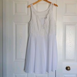 Grace Karin White Lowcut Lace Dress XXL